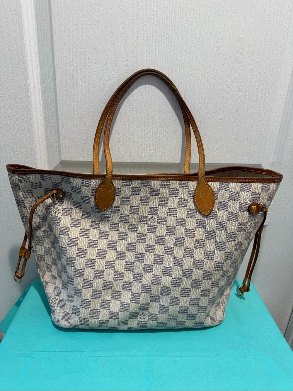 Louis Vuitton Neverfull MM Tote in Damier Azure